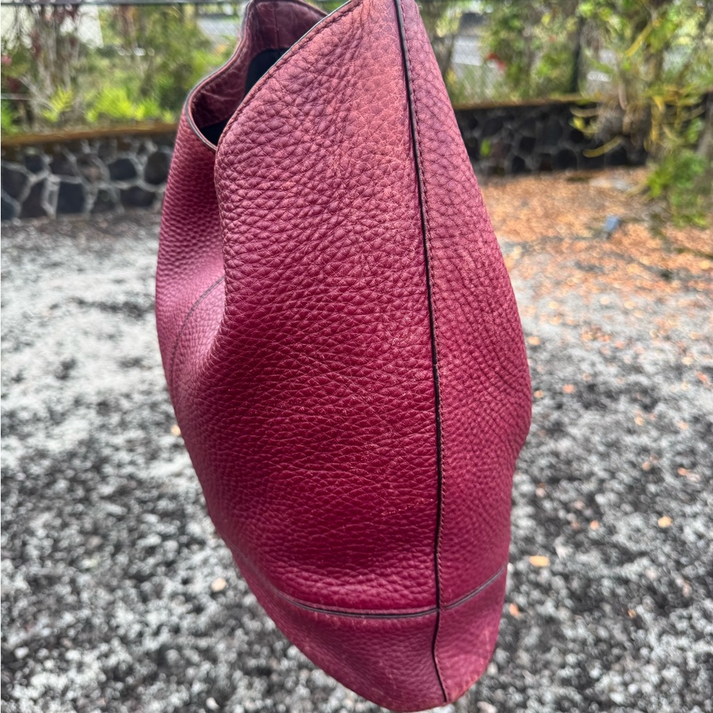 Rebecca Minkoff Burgundy Pebbled Leather Hobo Shoulder Bag - Picture 7 of 16